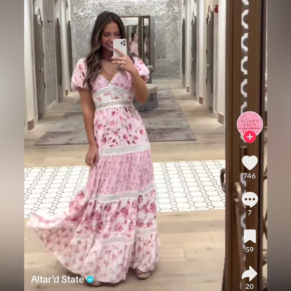 ALTAR’D STATE DARIANNE FLORAL MAXI DRESS - Picture 6 of 16